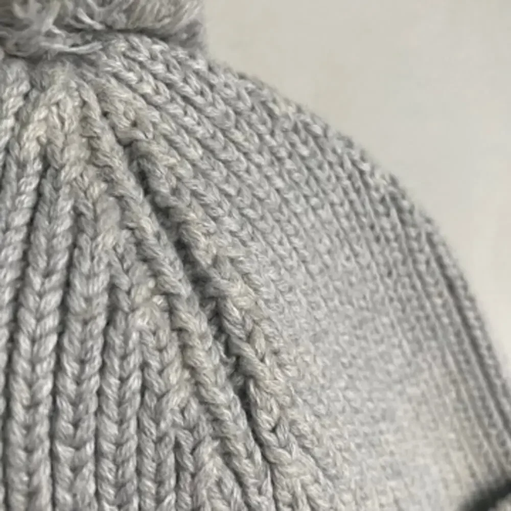 Jamie Kay Simple Rib Beanie Pom Pom Hat - Pale Blue Grey - O/S